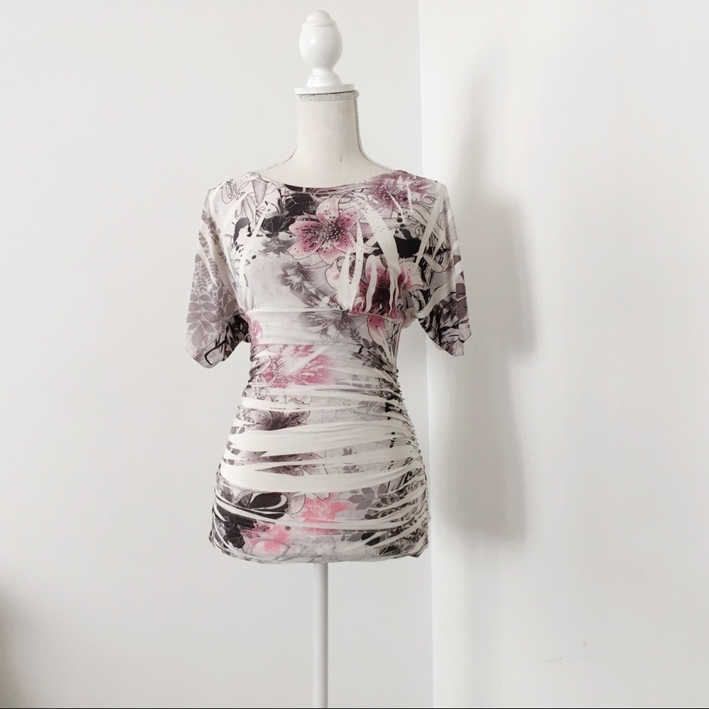 Yoyo 5 Pink Black Multi Color Top Size XS